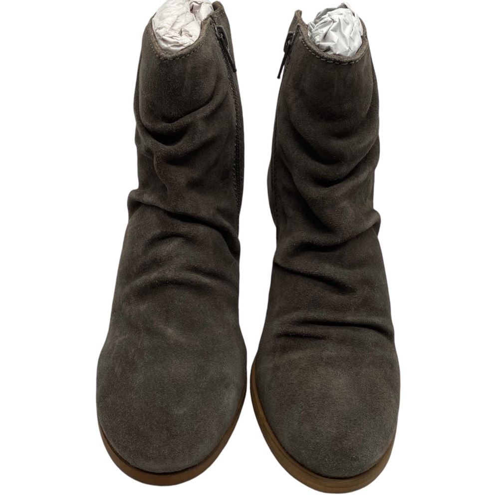 Diba Womens Shoes Bailey Boots Sz 8.5 Taupe Gray Suede Leather Ankle Wedge New - Picture 4 of 12